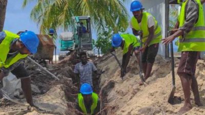 Equipment required for B. Dharavandhoo Sewerage project delivered to site