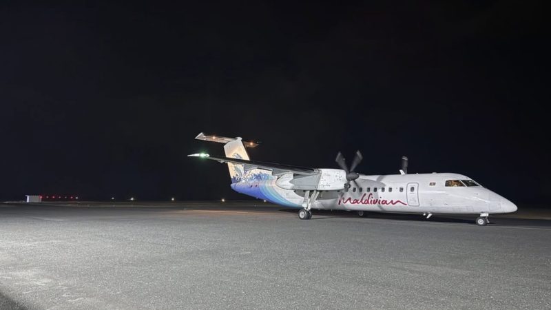 Test flight lands at Funadhoo Airport to initiate night operations