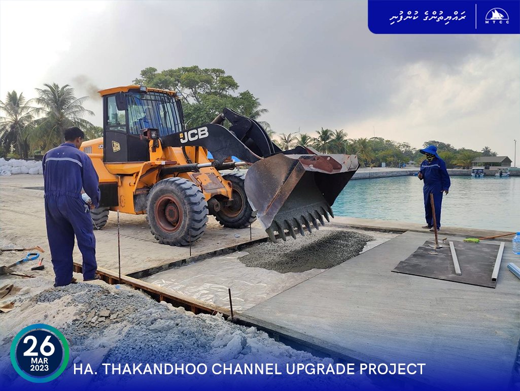 14% of Harbour Pavement installation work completed under Ha. Thakandhoo Channel Breakwater Upgrade and Shore Protection Project