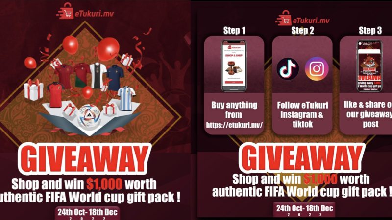 A special promotion launched by eTukuri in relation to the World Cup  offering $1000 gift pack