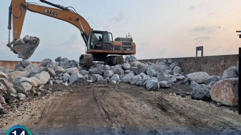 Sh. Milandhoo Shore Protection Project is progressing at a fast pace