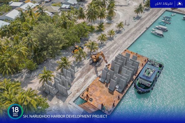 Second shipment of precast concrete blocks required for Sh. Narudhoo Harbour Renovation Project delivered