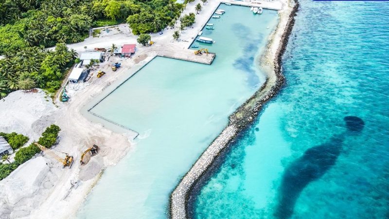 Quay wall construction under Sh. Feydhoo Harbour Development project completed