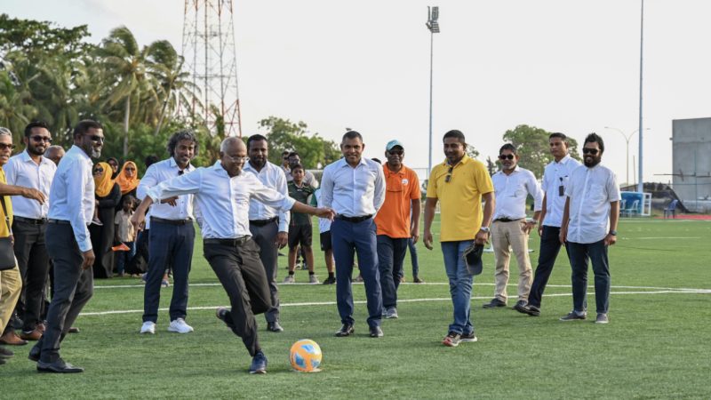 President officially inaugurates Sh. Foakaidhoo Football Ground