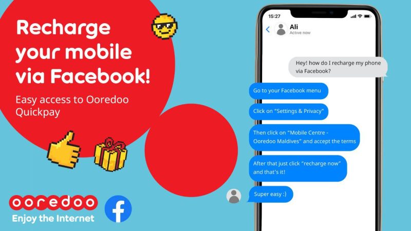 Recharge and add-ons purchasing for Ooredoo numbers available via Facebook
