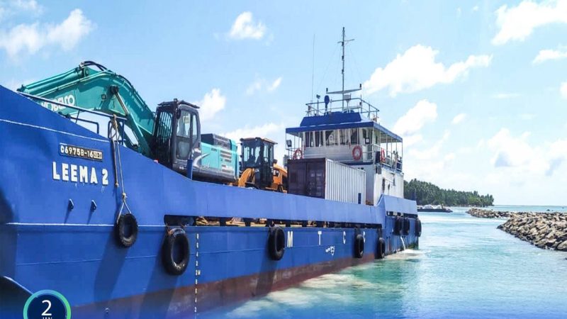MTCC mobilized site for M. Kolhufushi shore protection project