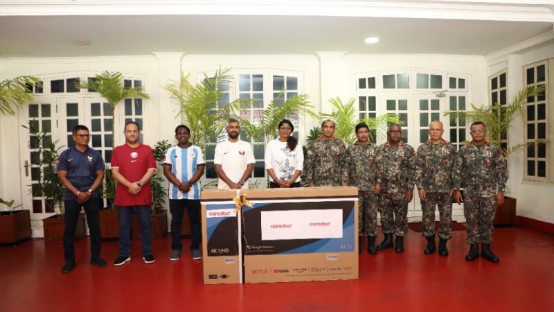 Ooredoo Maldives donated TVs to MNDF