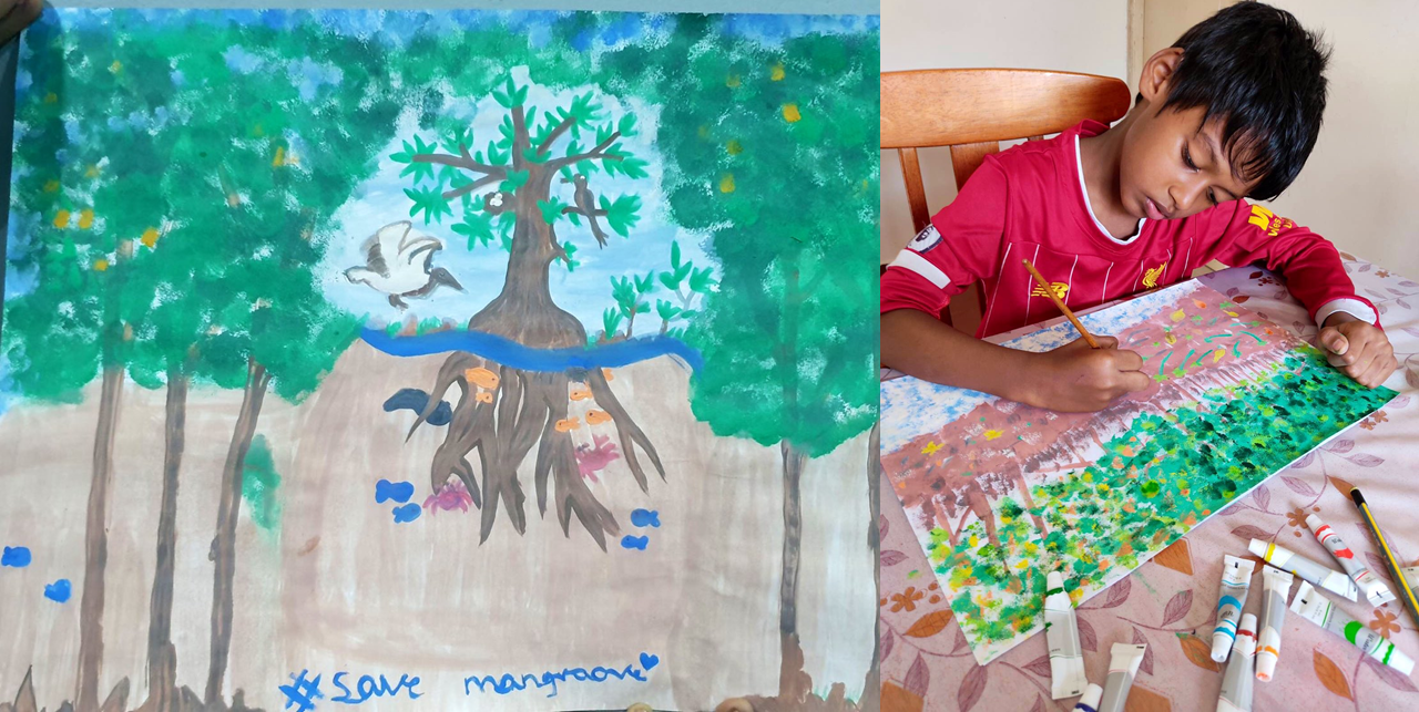 Students of Neykurendhoo School Paints the Island’s Mangroves for the World to See