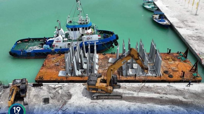 4th shipment of concrete blocks required for quay wall construction of Sh. Milandhoo Harbour Development Project delivered
