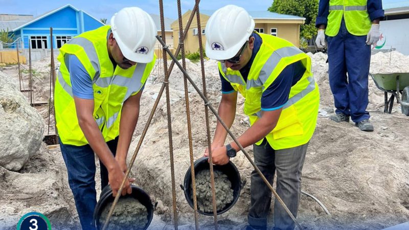 Foundation and beam concrete works under N. Velidhoo Junior College Construction Project commenced