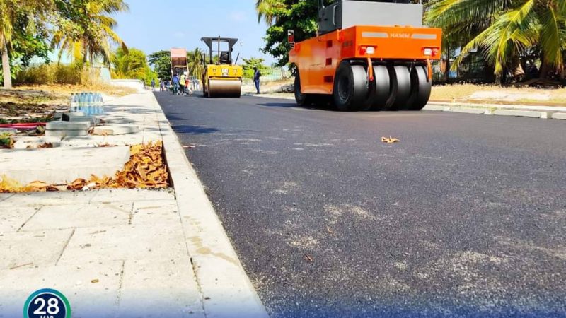 82% of R. Dhuvaafaru (phase 2) Road Development project completed