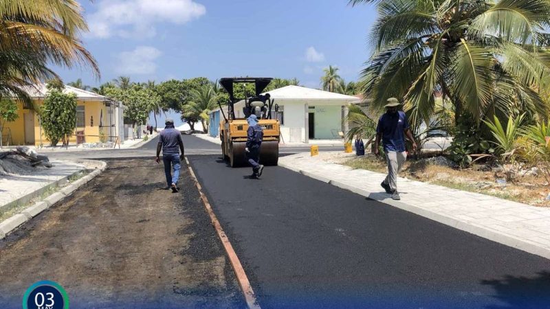 Majority works of R. Dhuvaafaru (phase 2) Road Development project completed