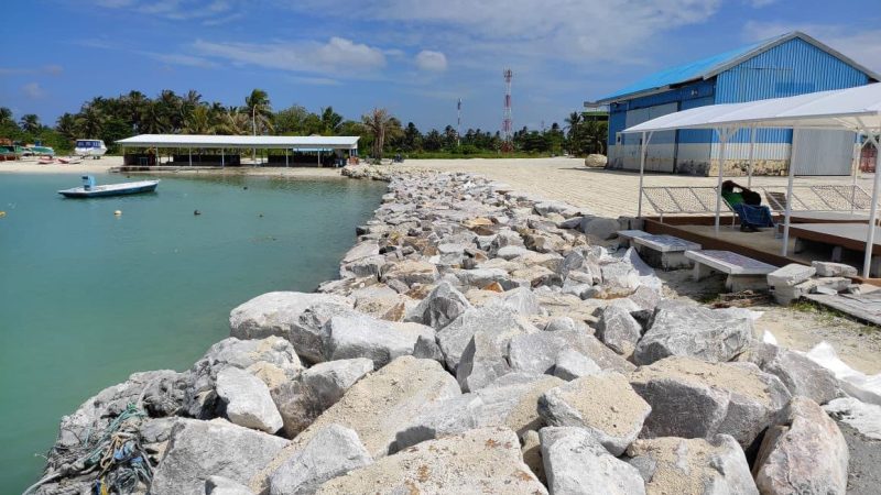 Repair works of Kulhudhuffushi City breakwater near Boatyard area completed with assistance from MTCC