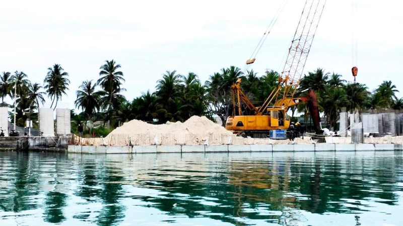 Hanimaadhoo Harbour Development project progressing at a quick pace