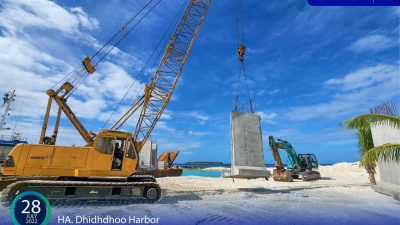 3rd shipment of precast concrete blocks required for Ha. Dhidhdhoo Harbour Extension and Jetty Construction Project delivered