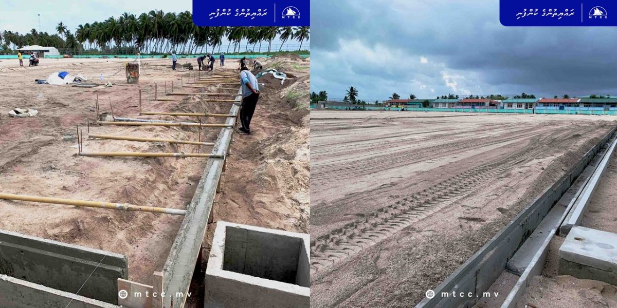 MTCC completes 61 percent of Hoarafushi Football Ground project
