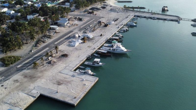 HDh. Hanimaadhoo Harbour Development project progressing at a fast pace