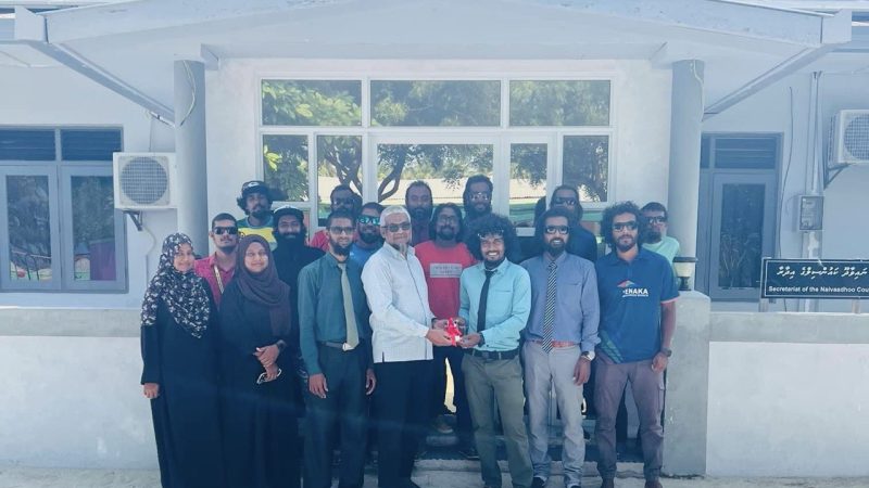 Three-phase wiring and ACs installed by youth in HDh. Naivaadhoo mosque