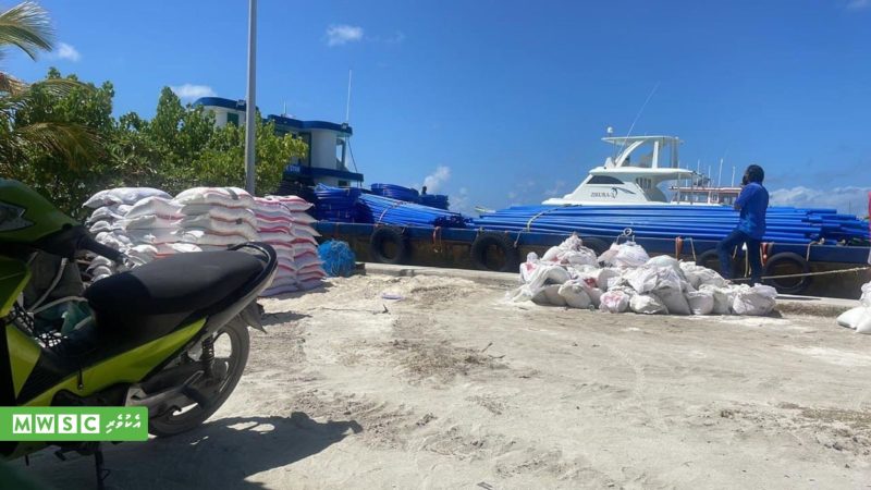 Equipment required for Kunburudhoo Water and Sewerage project delivered to site