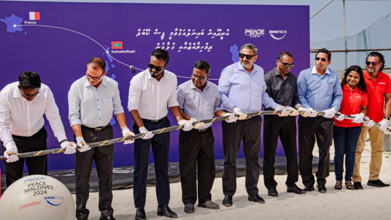 Peace Cable connected to landing site set up at Kulhudhuffushi City