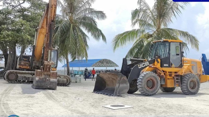 Site mobilized to start Ha. Thakandhoo Channel Breakwater Upgrade and Shore Protection Project