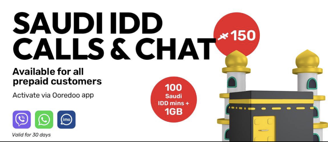 Ooredoo unveils Hajj SIM and Saudi IDD Pack with Upto 90% discount on roaming rates