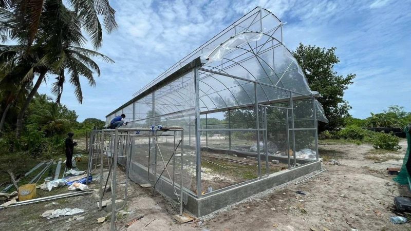 Greenhouses built at Ha. Molhadhoo completed