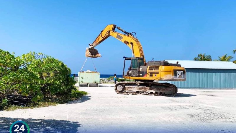 MTCC mobilized site for HDh. Kumundhoo Harbour development project