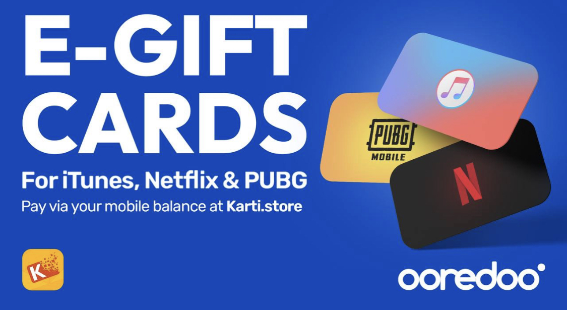 Ooredoo enables payment for iTunes, PlayStation, PUBG, Steam, Netflix Digital Cards and Gaming Codes via Ooredoo mobile