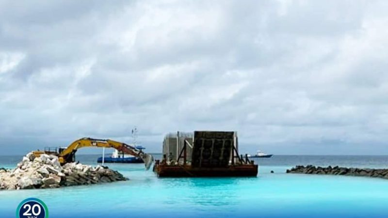 Second shipment of precast concrete blocks required for Ha. Muraidhoo Harbour upgrading project delivered to the project site