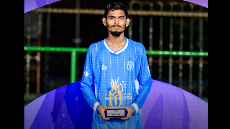 Ahmed Shany Crowned “King of the Tournament” at Milauthuru Futsal Championship
