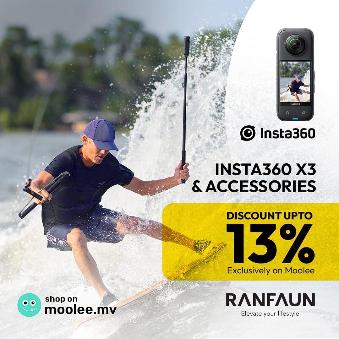 Moolee partnered with Ranfaun, offering up to 13% discount on Insta360 camera and accessories