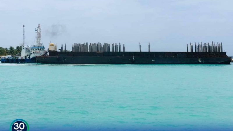 Last shipment of precast concrete blocks required for Ha. Dhidhdhoo Harbour Extension and Jetty Construction Project delivered