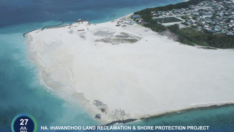Land Reclamation under Ha. Ihavandhoo Land Reclamation and Shore Protection Project completed