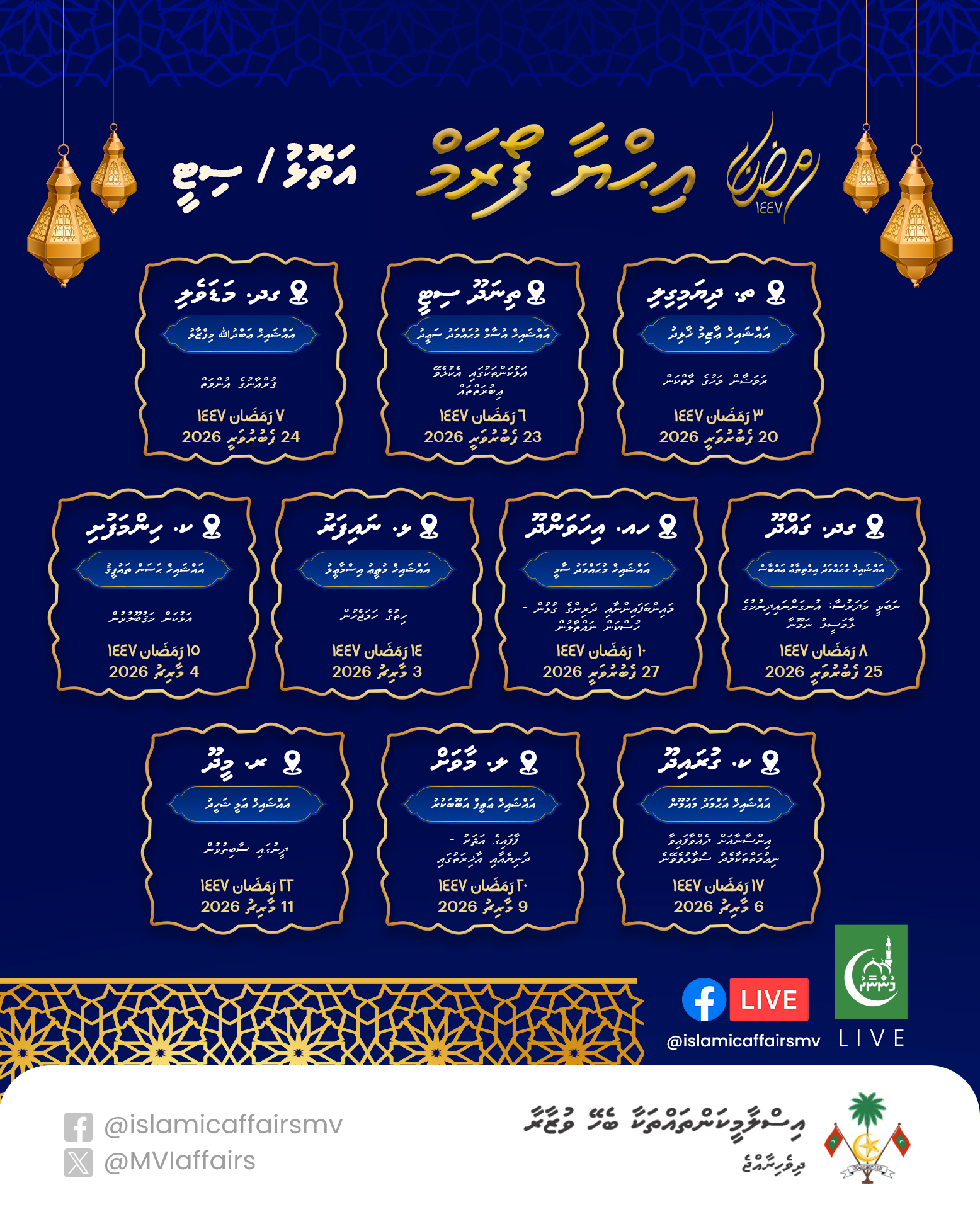 Ihavandhoo included as Ihya Forums are set to be held in 10 islands this Ramadan