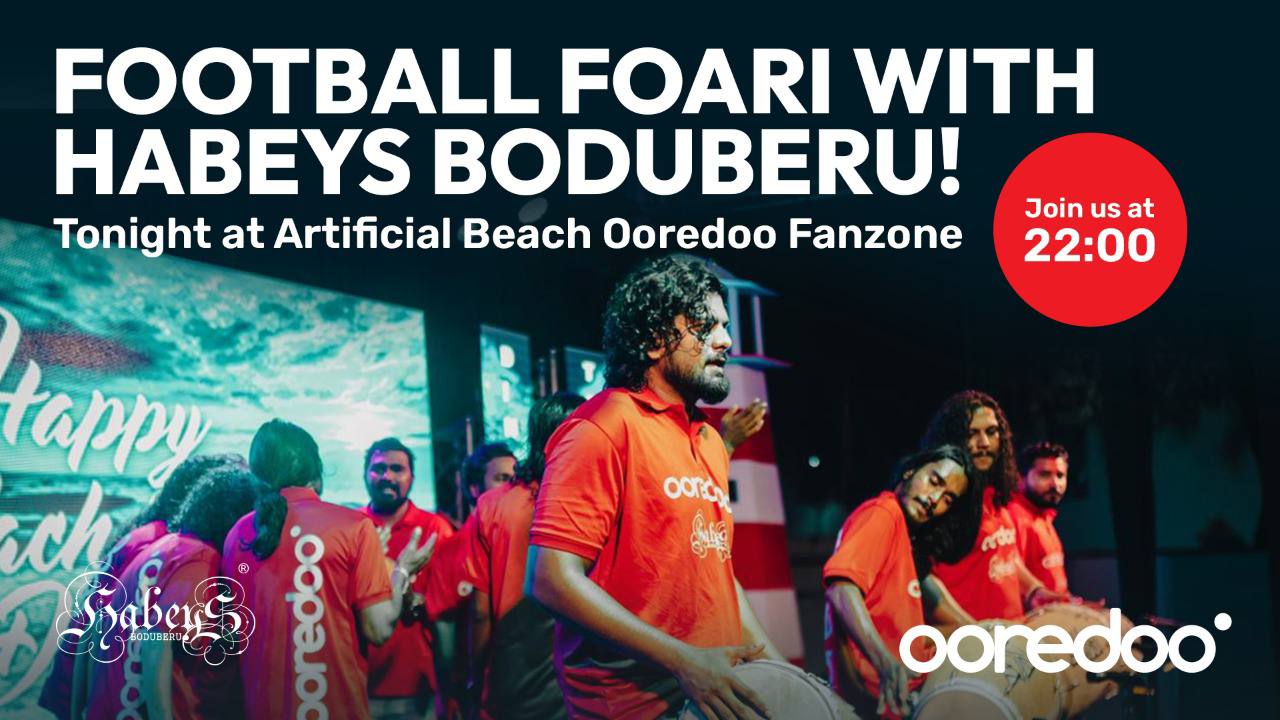 Ooredoo to host an evening with live music of Habeys Boduberu at Artificial Beach