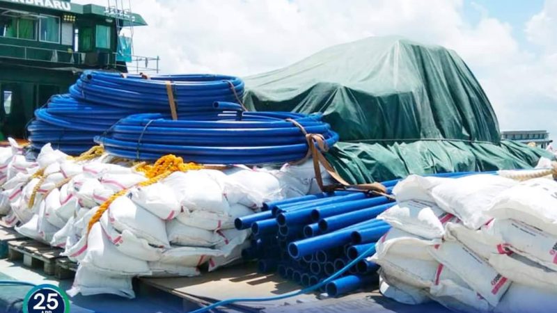 Equipment required for Th. Gaadhiffushi Water project delivered to site