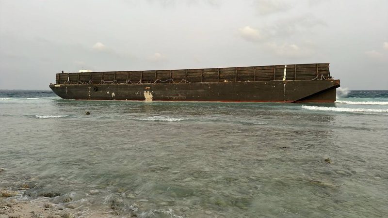 Sh. Narudhoo Council requests EPA to assess the damage caused by the barge ran aground Island’s reef