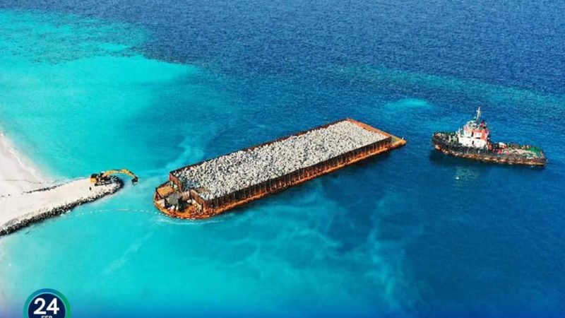 Fifth shipment of Rock boulders delivered to Ihavandhoo: MTCC