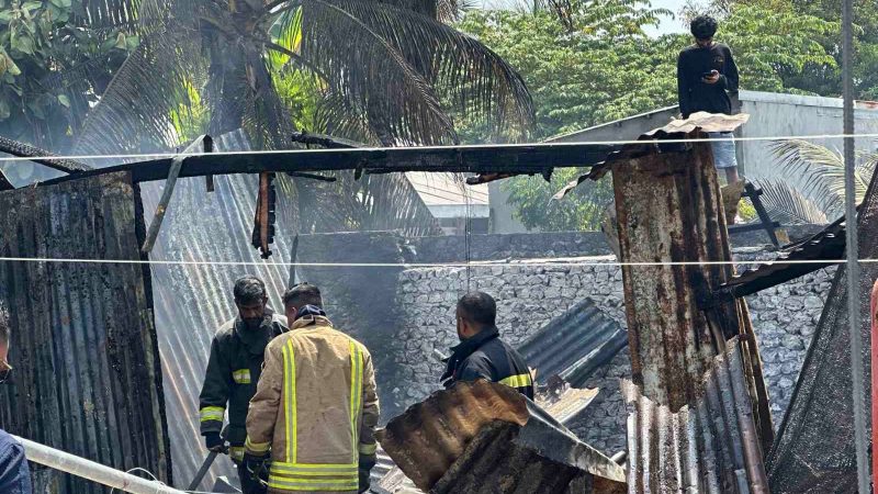 A fire broke out at a house in Kulhudhuffushi City