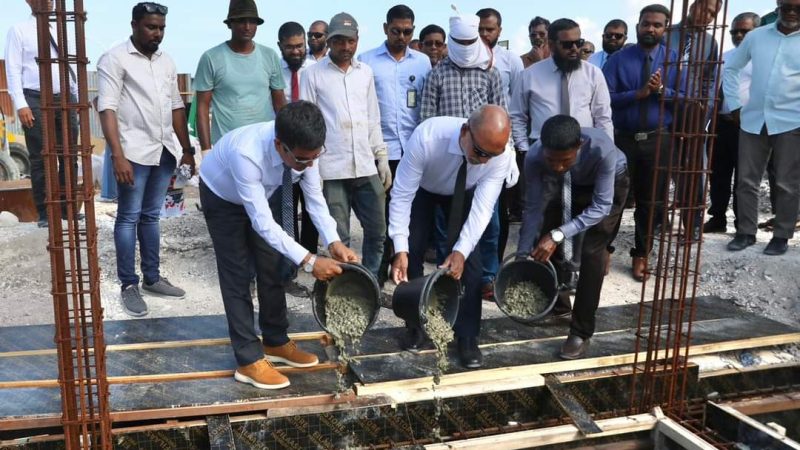 Construction works commenced for the new mosque to be built in Ha. Thuraakunu