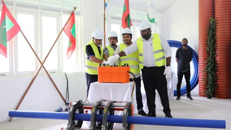 Water and sewerage project commences in AA. Feridhoo