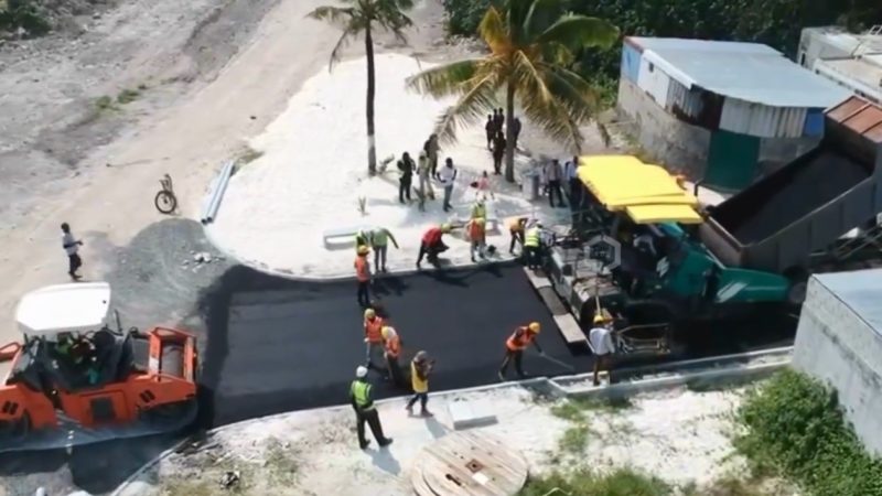 Asphalt laying works under second phase of Kulhudhuffushi City Road Development Project started