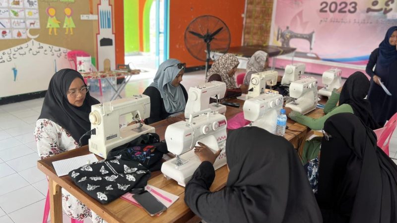 A Sewing course ongoing at HDh. Makunudhoo