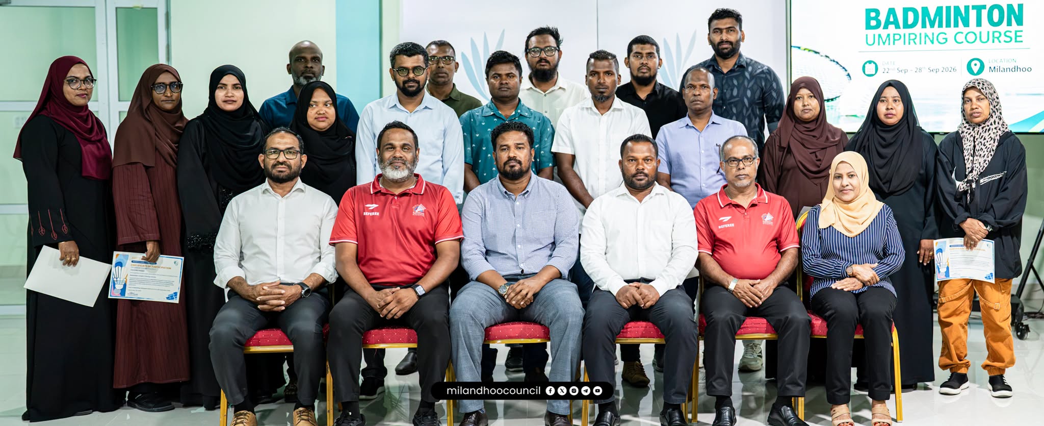 މިލަންދޫގައި ކުރިއަށް ގެންދިޔަ ބެޑްމިންޓަން އަމްޕަޔަރު ކޯސް ކާމިޔާބުކަމާއެކު ނިންމާލައިފި